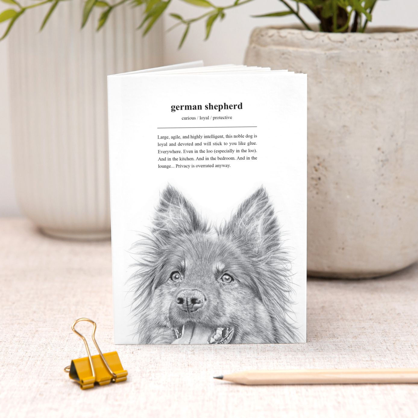 German Shepherd A6 Dog Breed Notebook