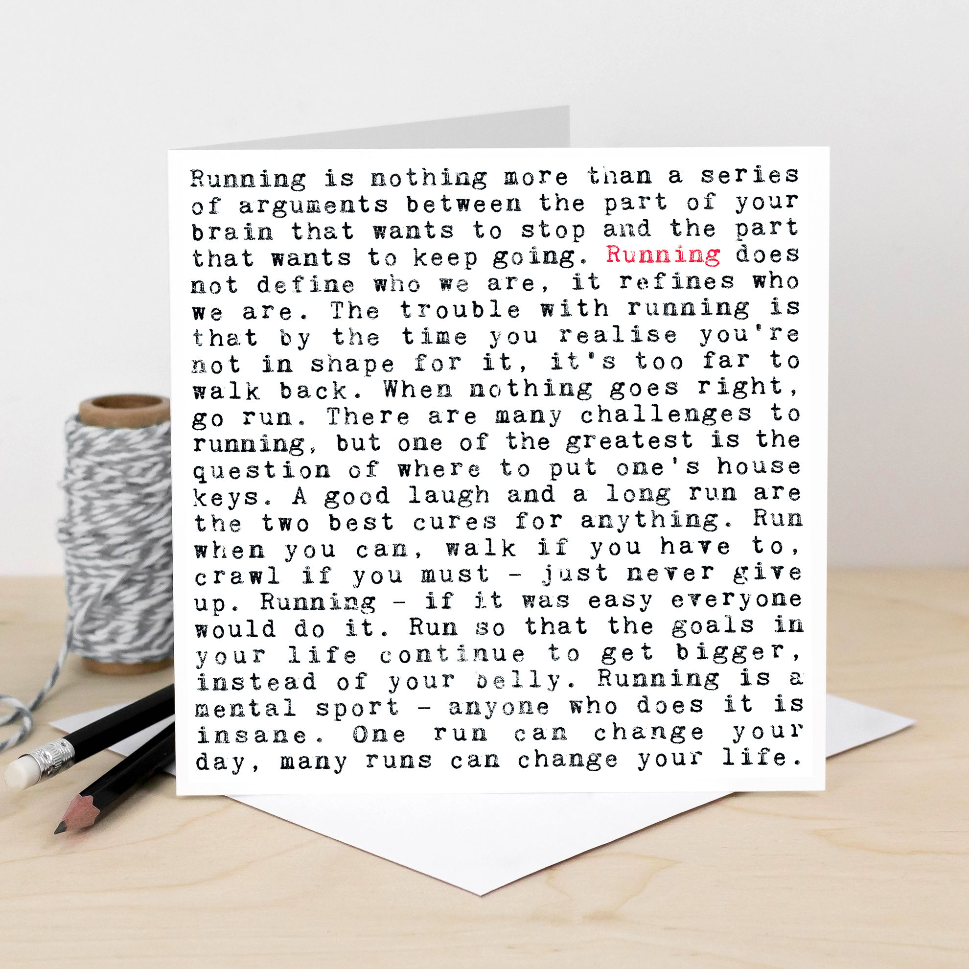 Inspiring Running Quotes Card for Runners