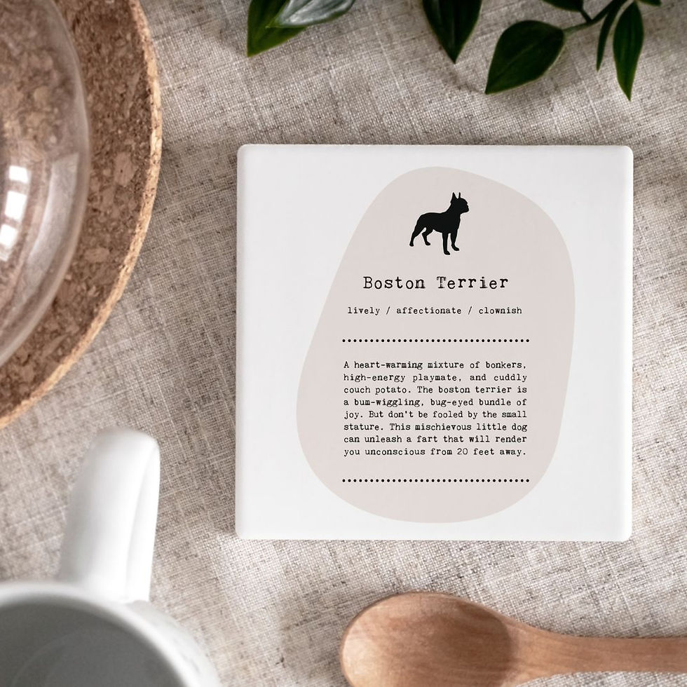 Boston Terrier Dog Silhouette Coaster