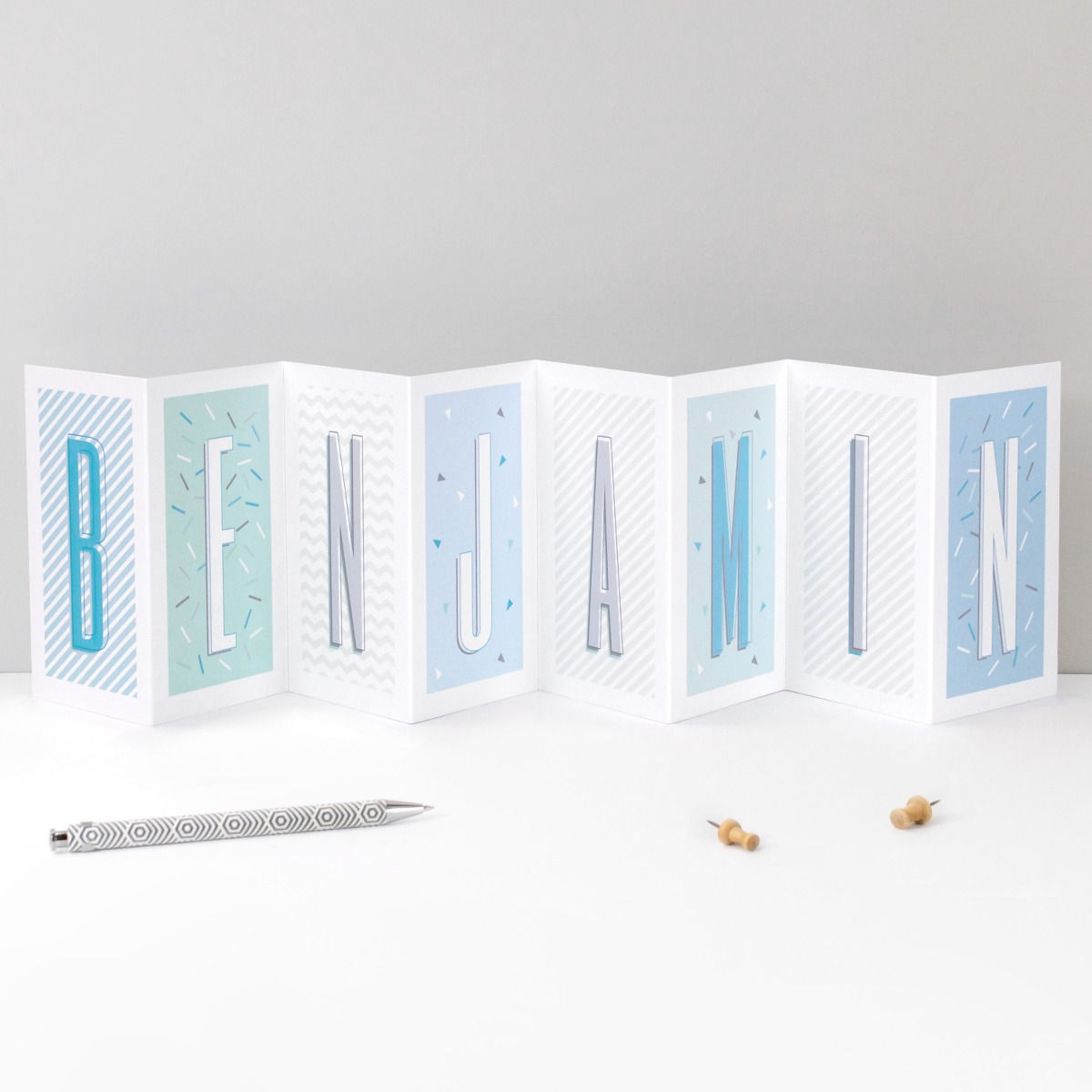 Custom Boys Name Personalised Banner Card