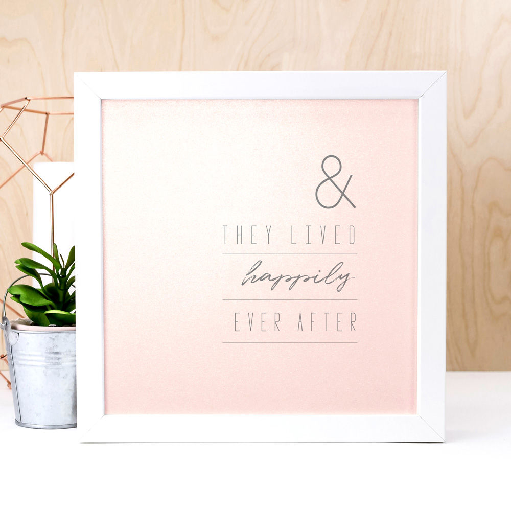 Happily Ever After Iridescent Pink Wedding Print