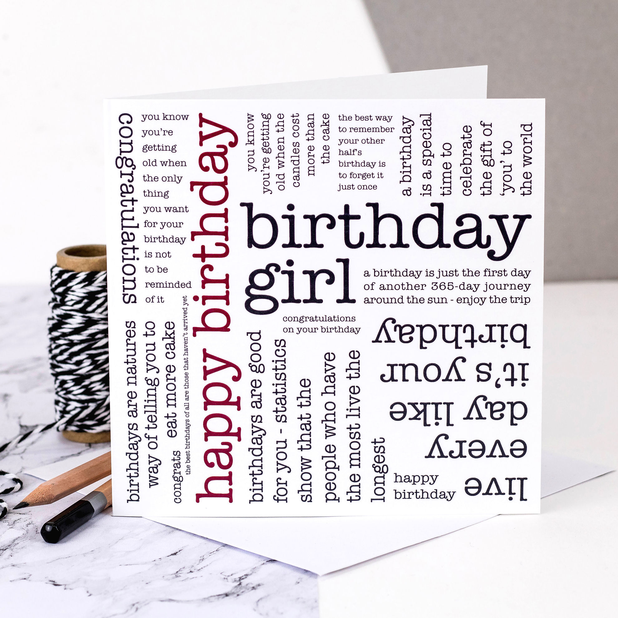 Birthday Girl Quotes Card for Her