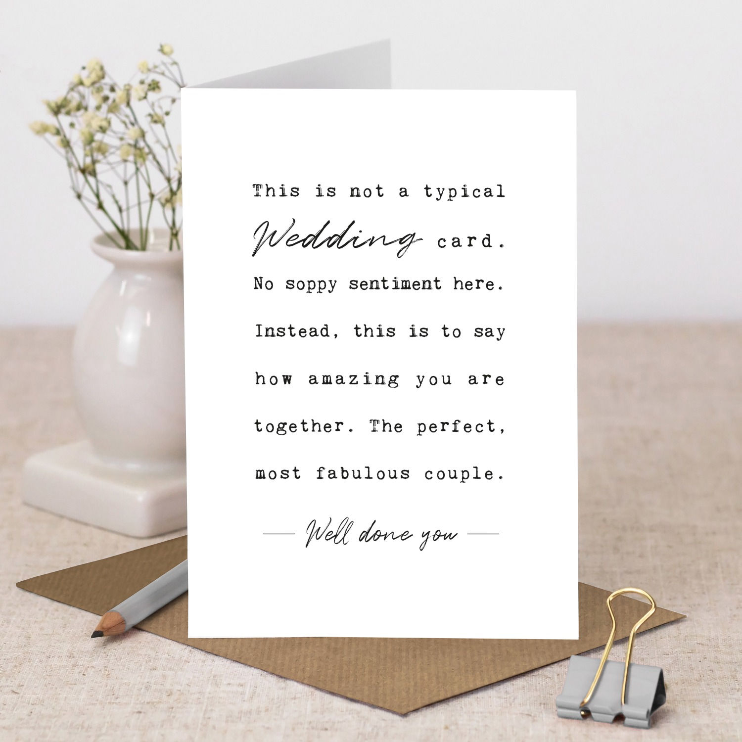Fabulous Couple Monochrome Wedding Card