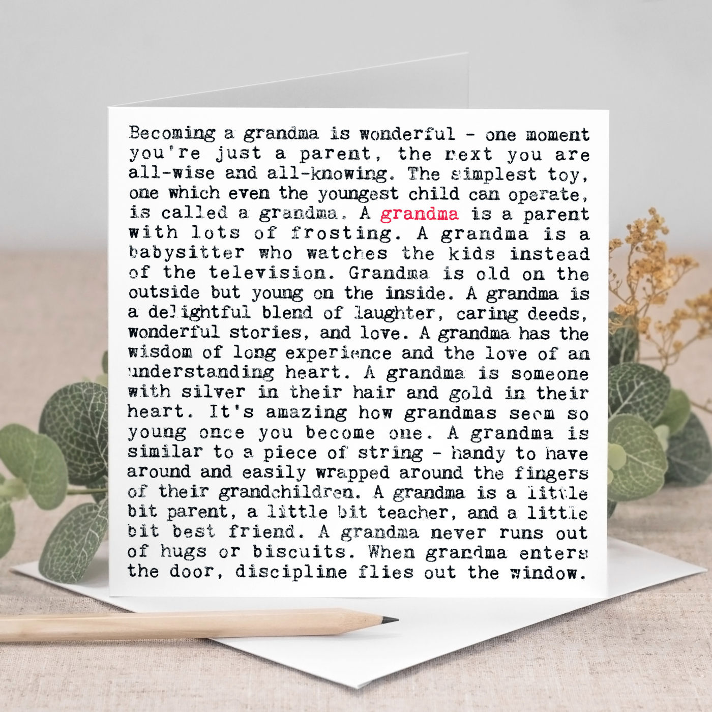 Grandma Card With Heartwarming Quotes