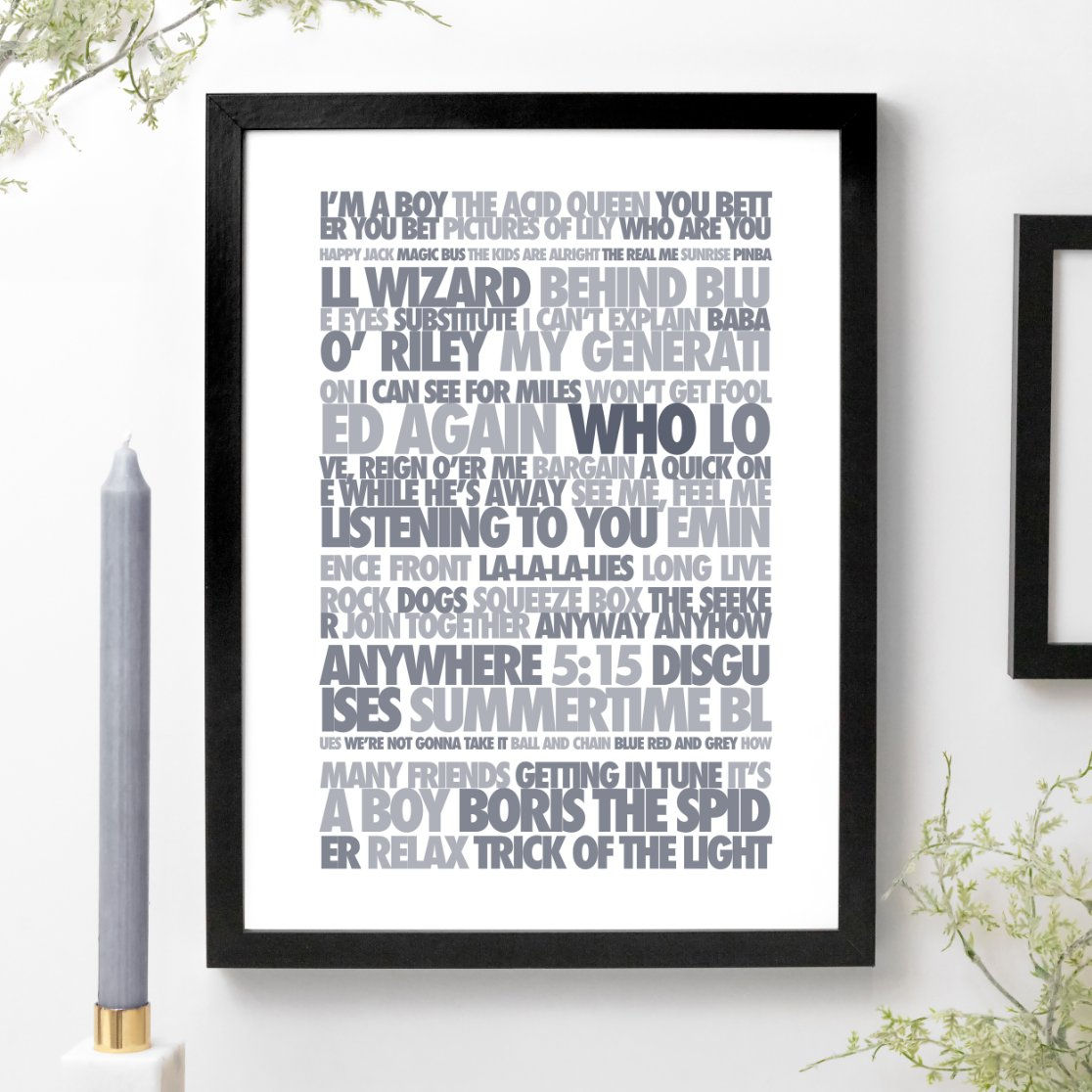 Who Classic Rock Songs Music Print