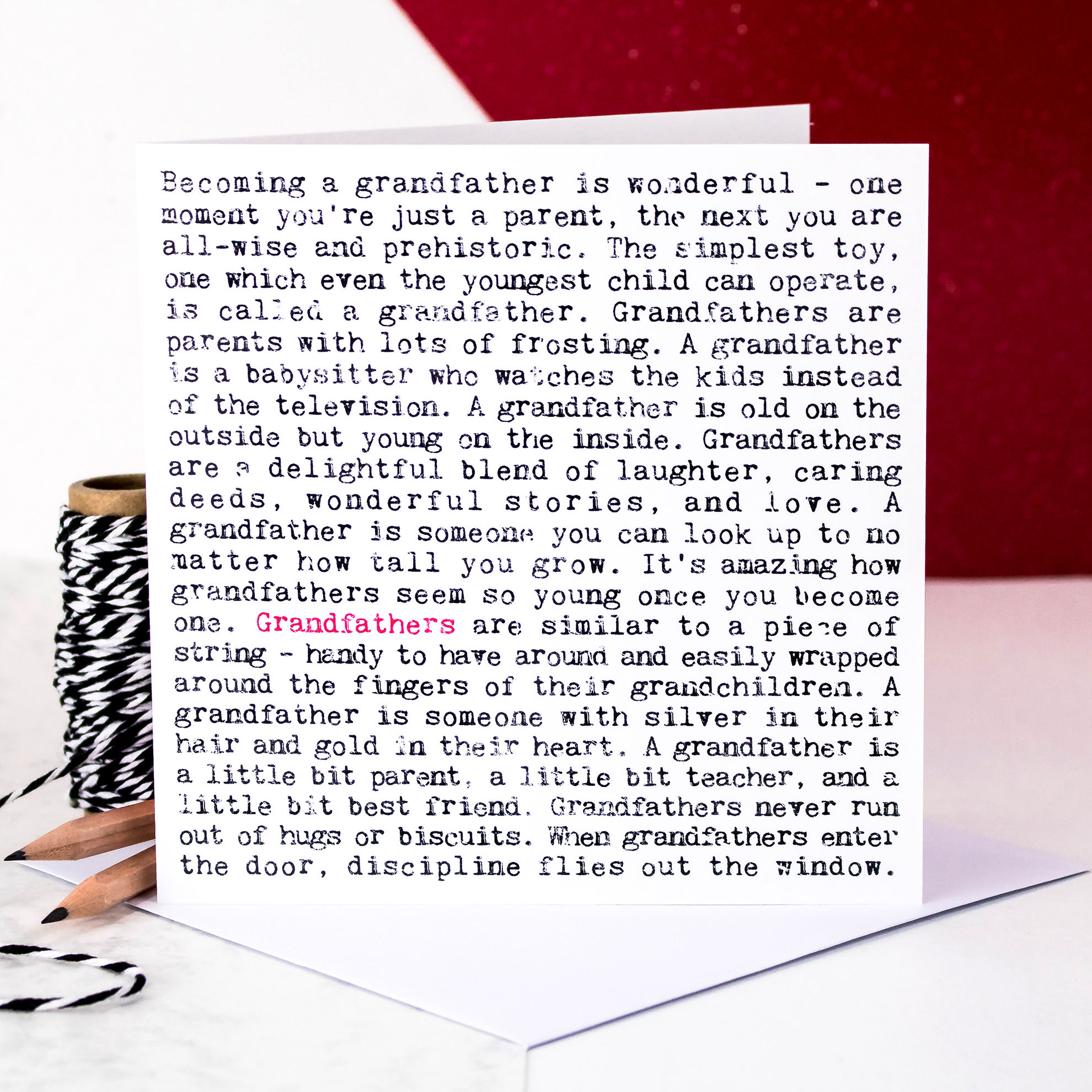 Grandfather Wise Words Quotes Card