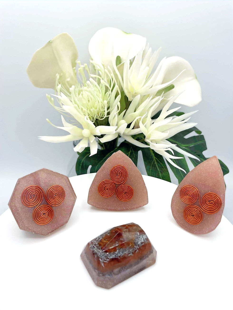 Thumbnail: Rose & Carnelian Crystal Jewel Orgonite