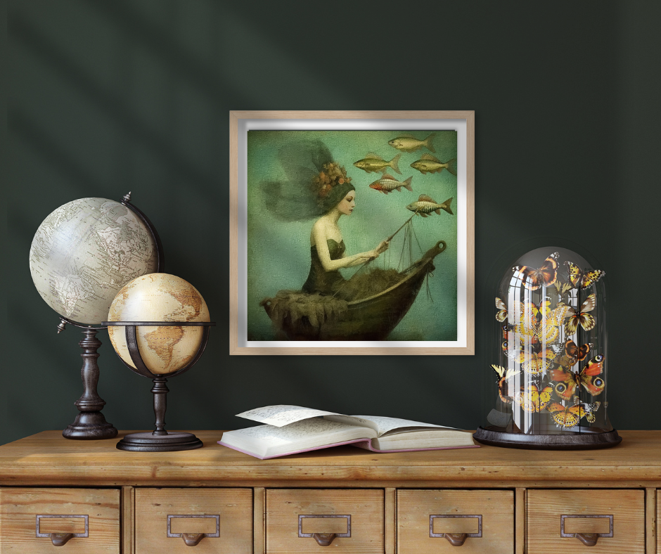 Thumbnail: Siren Song Square Print Range | Surreal Mermaids Wall Art