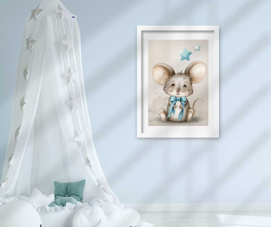 Thumbnail: Woodland Animals Blue Theme | Boho Forest Animals | Baby Boy Nursery Print