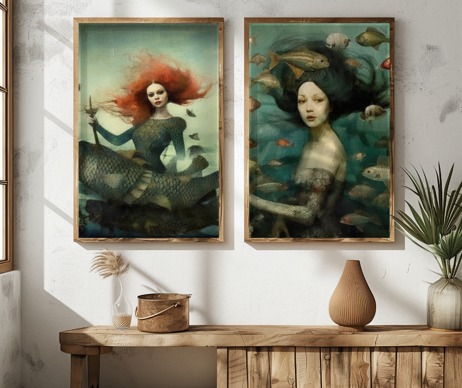 Thumbnail: Siren Song Print Range | Surreal Mermaids Wall Art