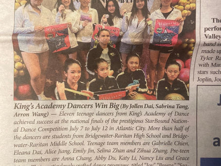 We reported local dancers winning national competition awards in newspaper