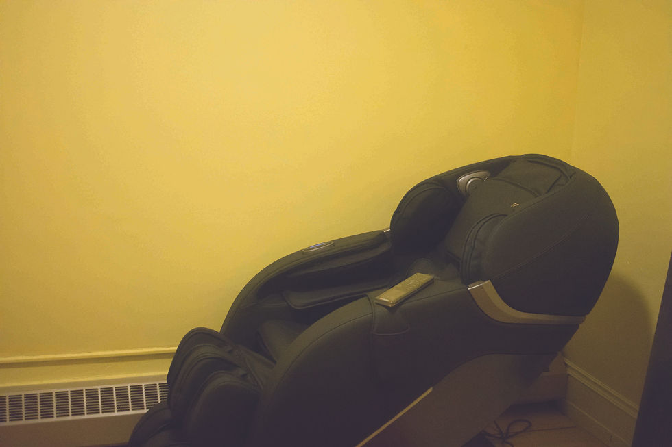 An empty massage chair.