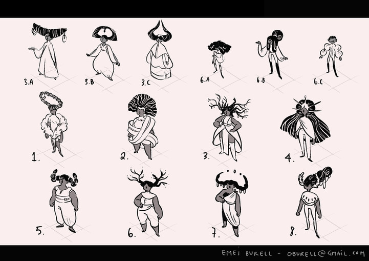 Visual development and character design by Emei Burell