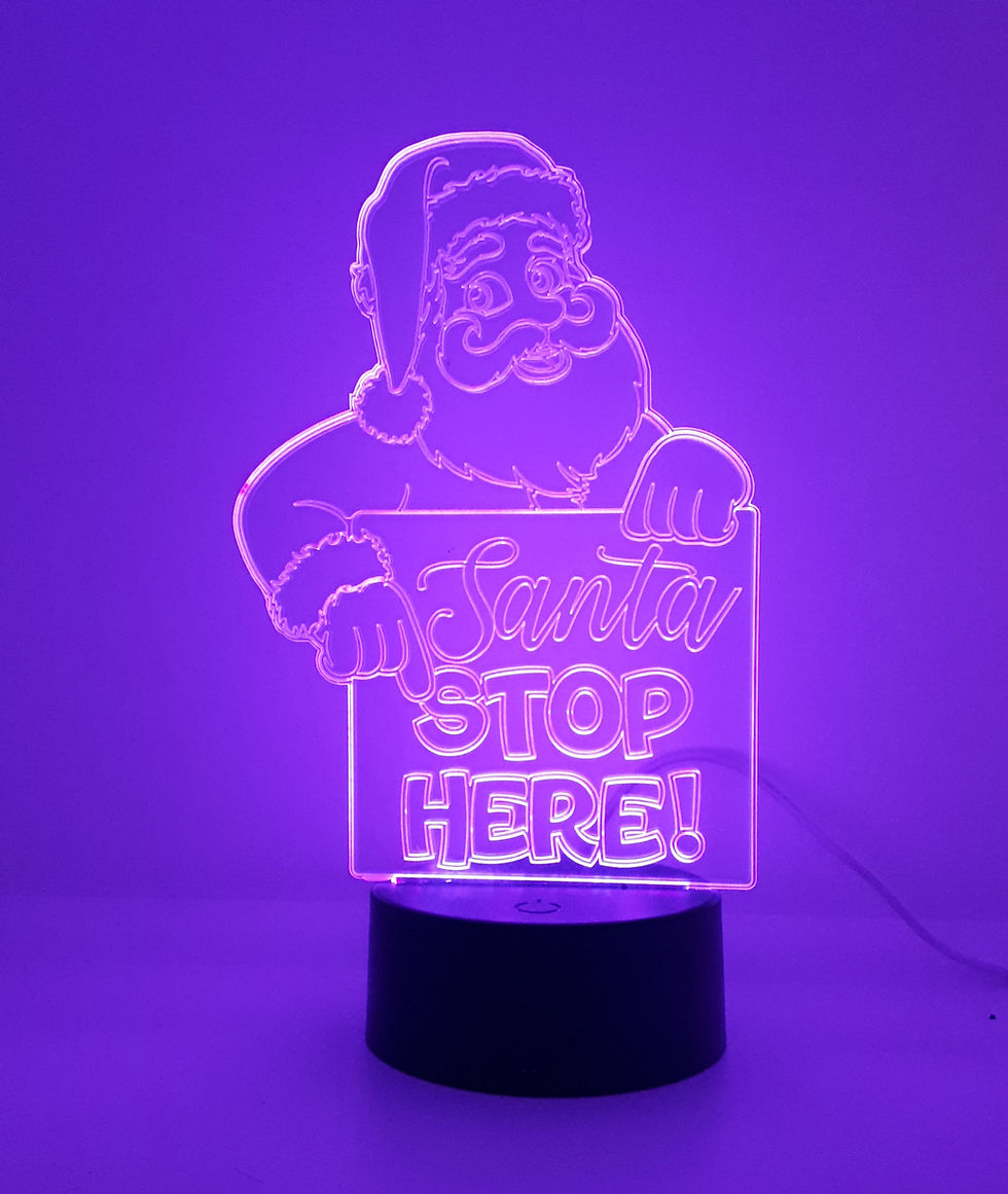 Thumbnail: Santa Stop Here! Colour Changing LED Bedside Lamp with remote control
