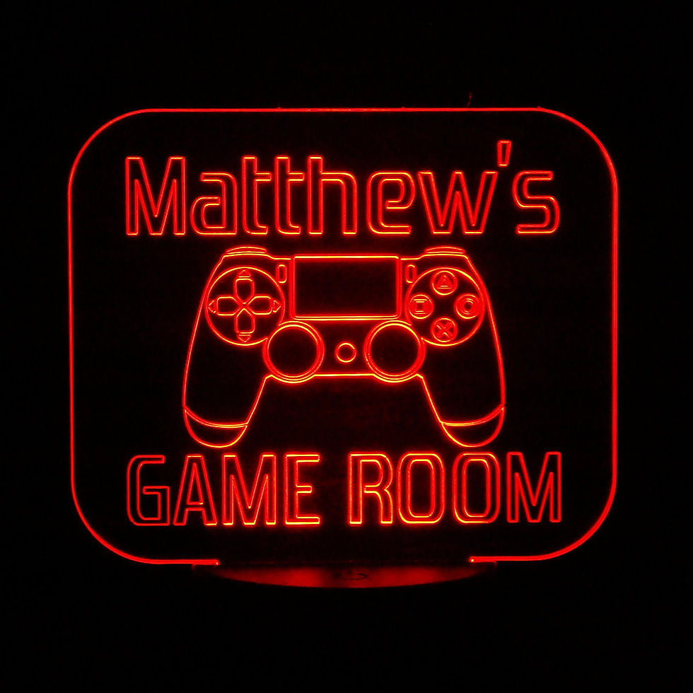 Thumbnail: Personalised PS4 (Game Room) LED Colour Changing Lamp with remote control