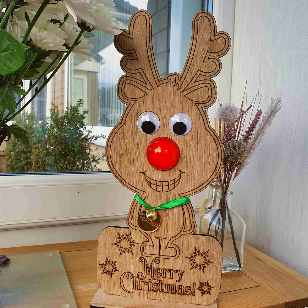 Large Entrance/Porch/Mantle Rudolph with red LED light up nose!