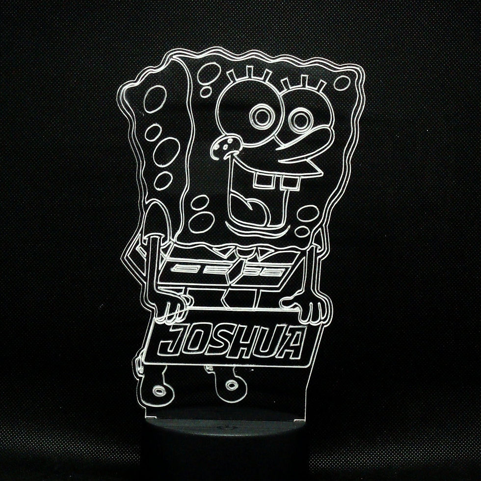 Thumbnail: Personalised SpongeBob SquarePants Kids LED Bedside Lamp
