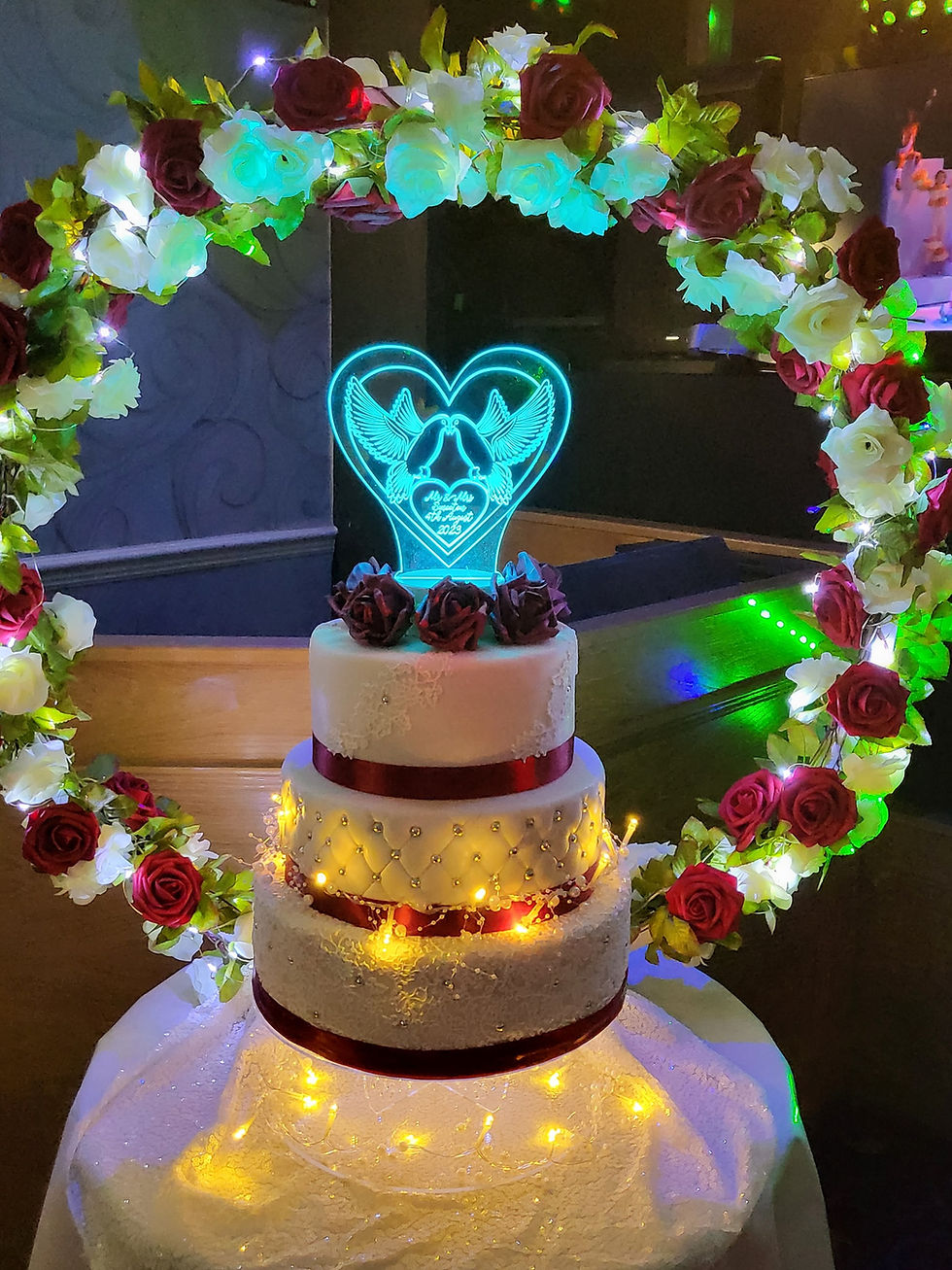 Thumbnail: Personalised Colour Changing Wedding Cake Topper