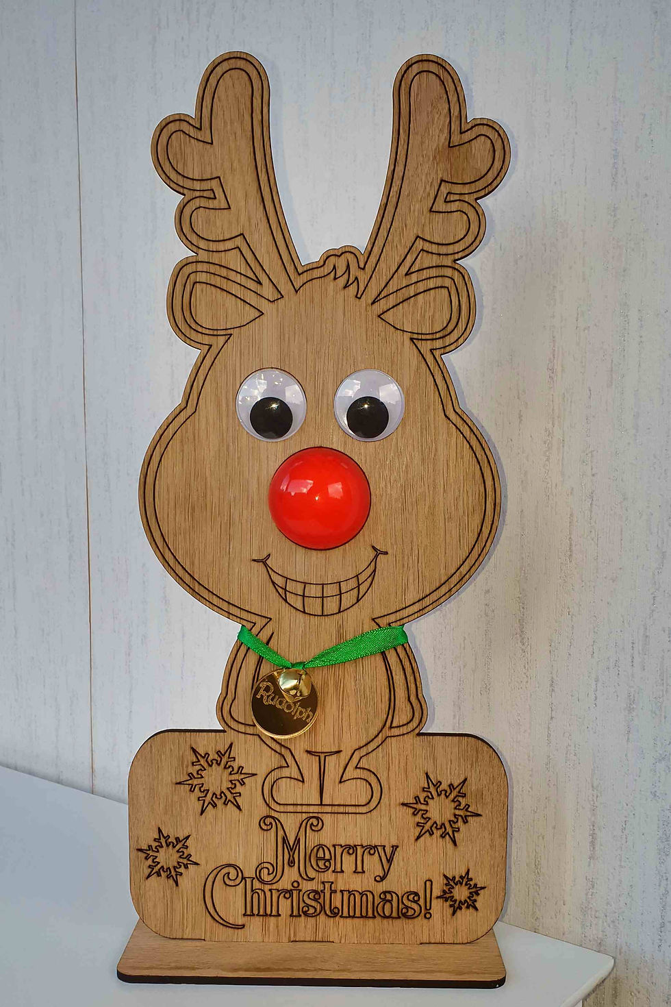 Thumbnail: Large Entrance/Porch/Mantle Rudolph with red LED light up nose!
