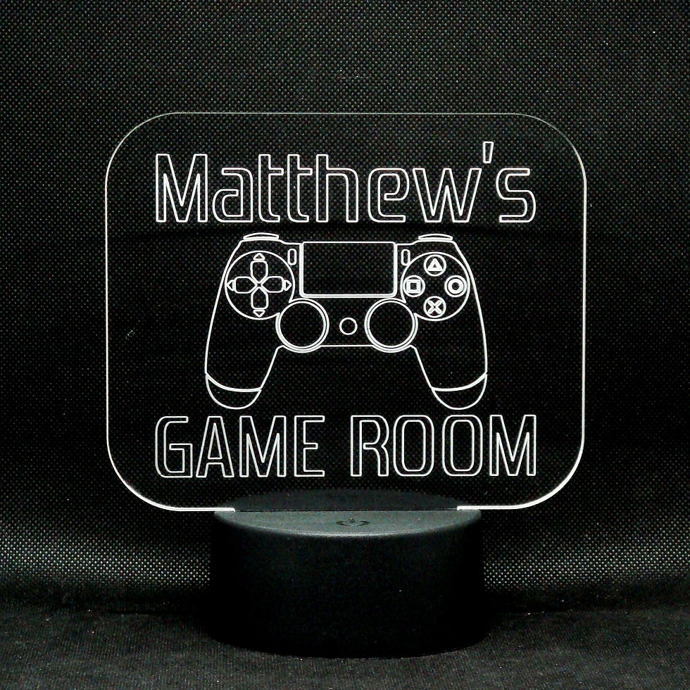 Thumbnail: Personalised PS4 (Game Room) LED Colour Changing Lamp with remote control