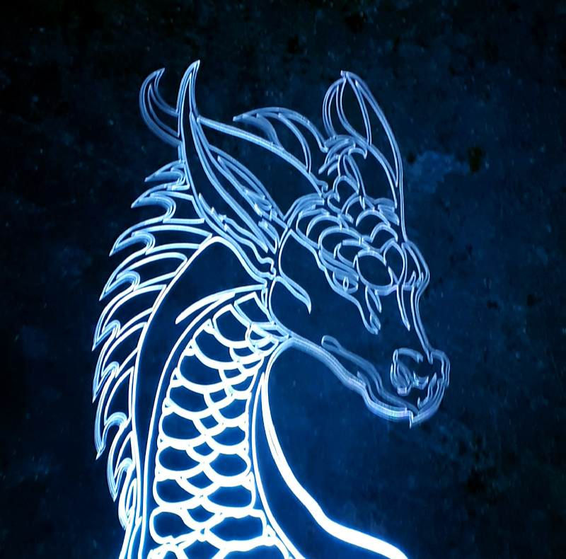 Thumbnail: Personalised Fierce Dragon Colour Changing LED Lamp with remote control