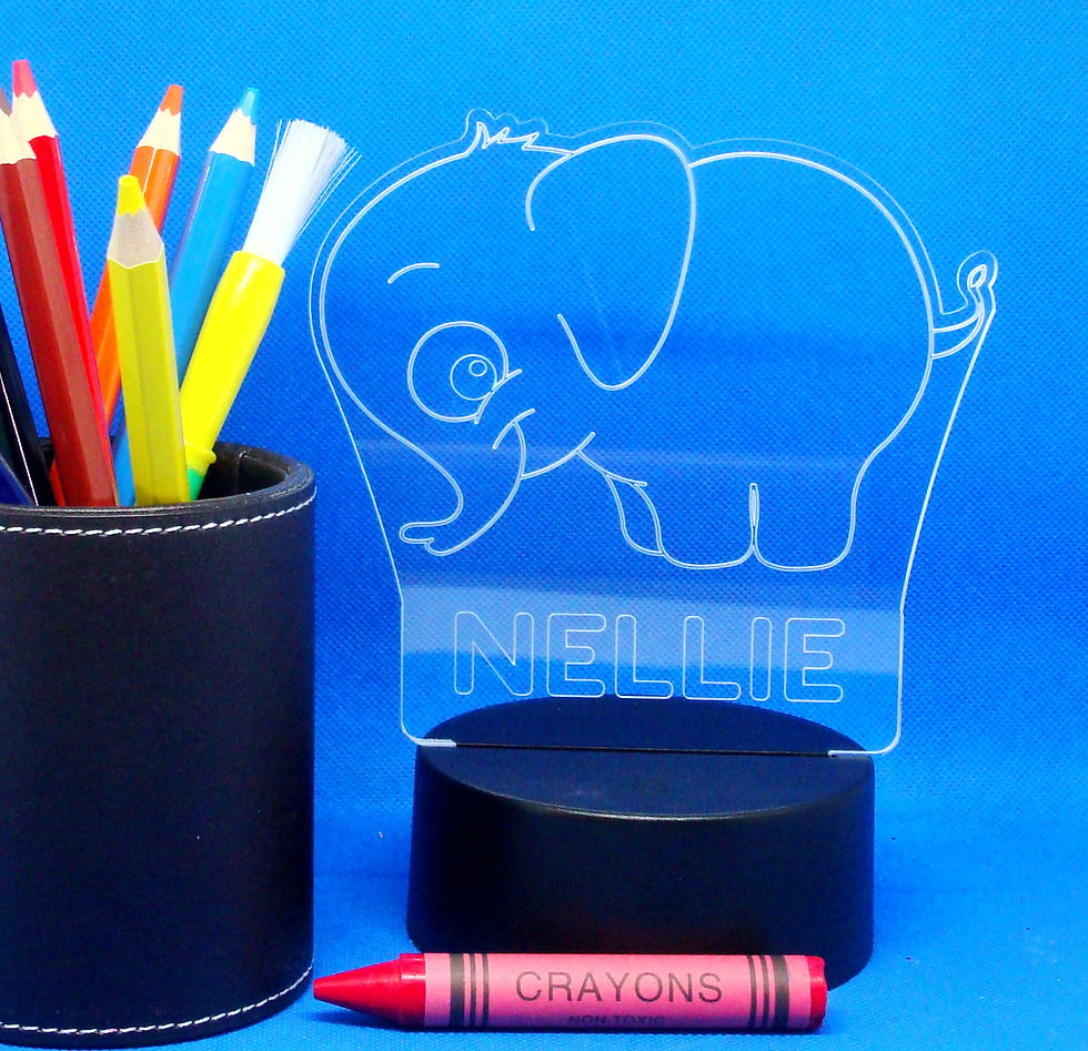 Thumbnail: Personalised Elephant LED Colour Changing Lamp with remote control