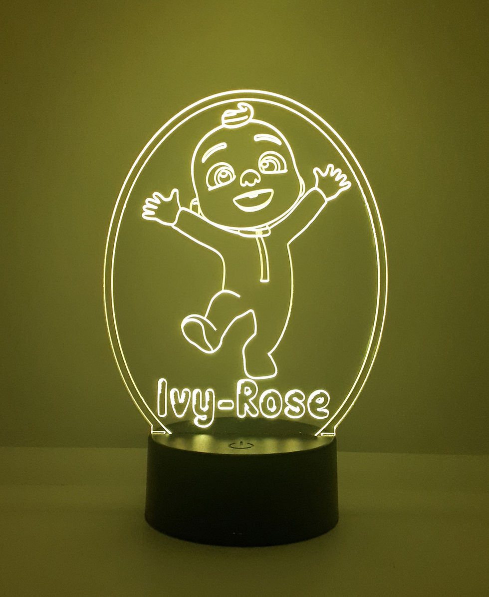 Thumbnail: Personalised Baby JJ (Cocomelon) LED Lamp with remote control