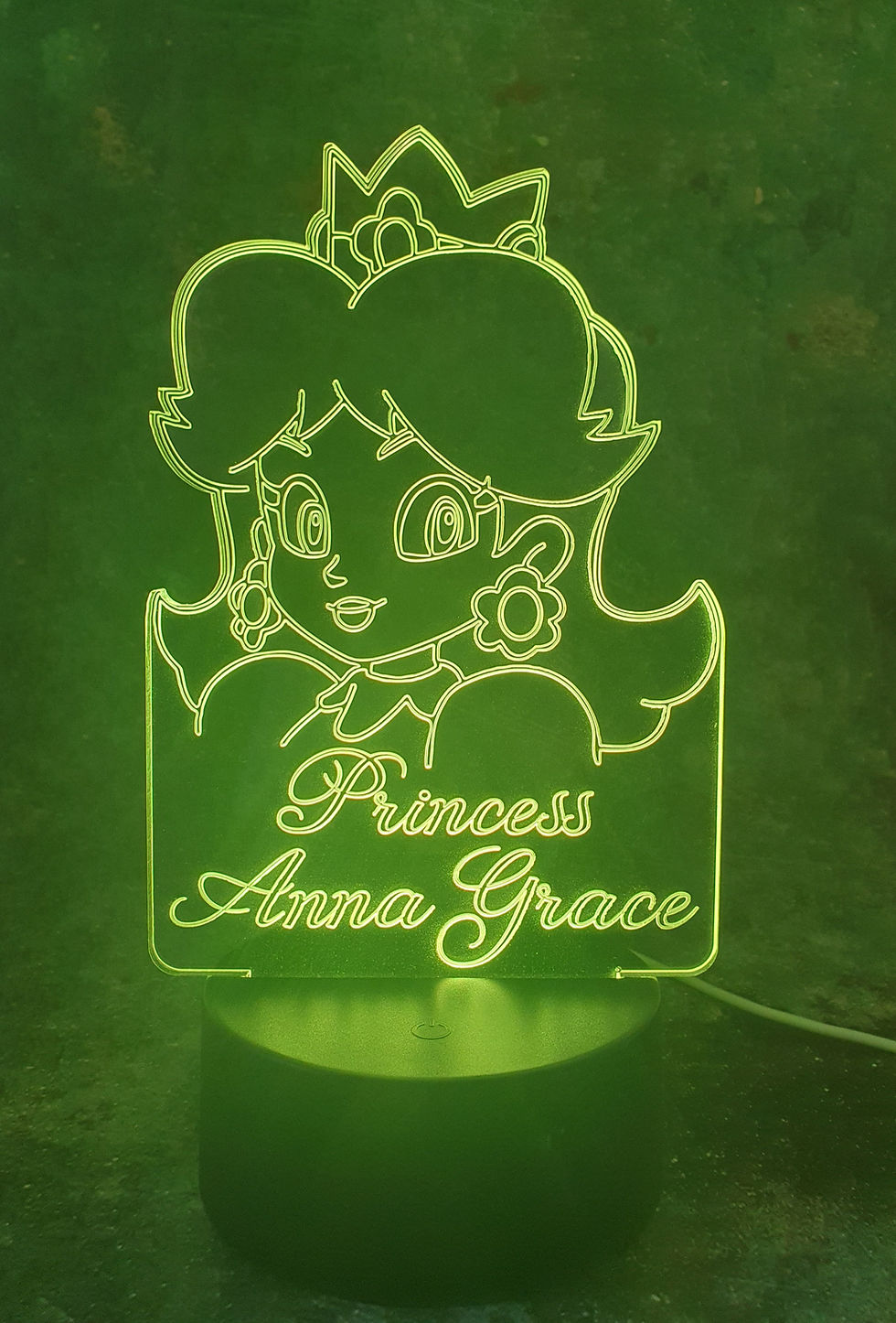 Personalised Princess Daisy Colour Changing LED Lamp with remote control