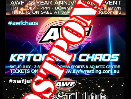 AWF Live Events for July Postponed Due to Covid in NSW