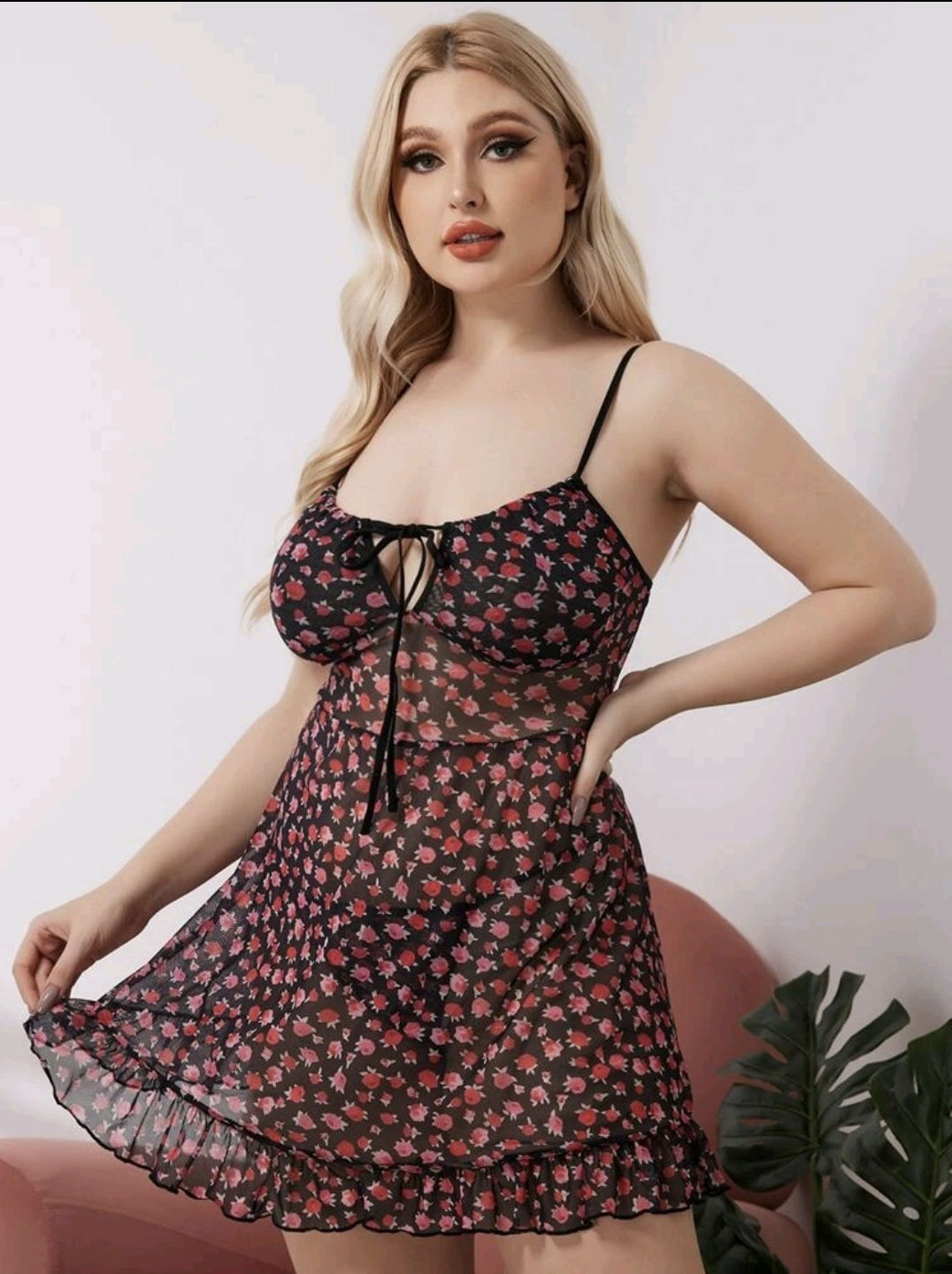 Babydoll rosas Talla 2XL