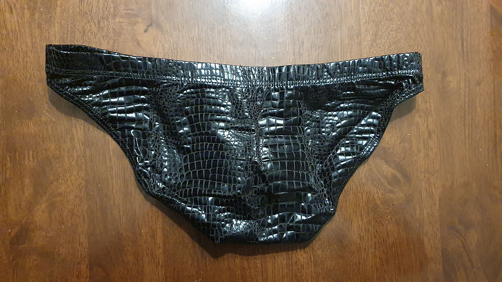 Miniatura: Slip negro brillante animal print -  talla L