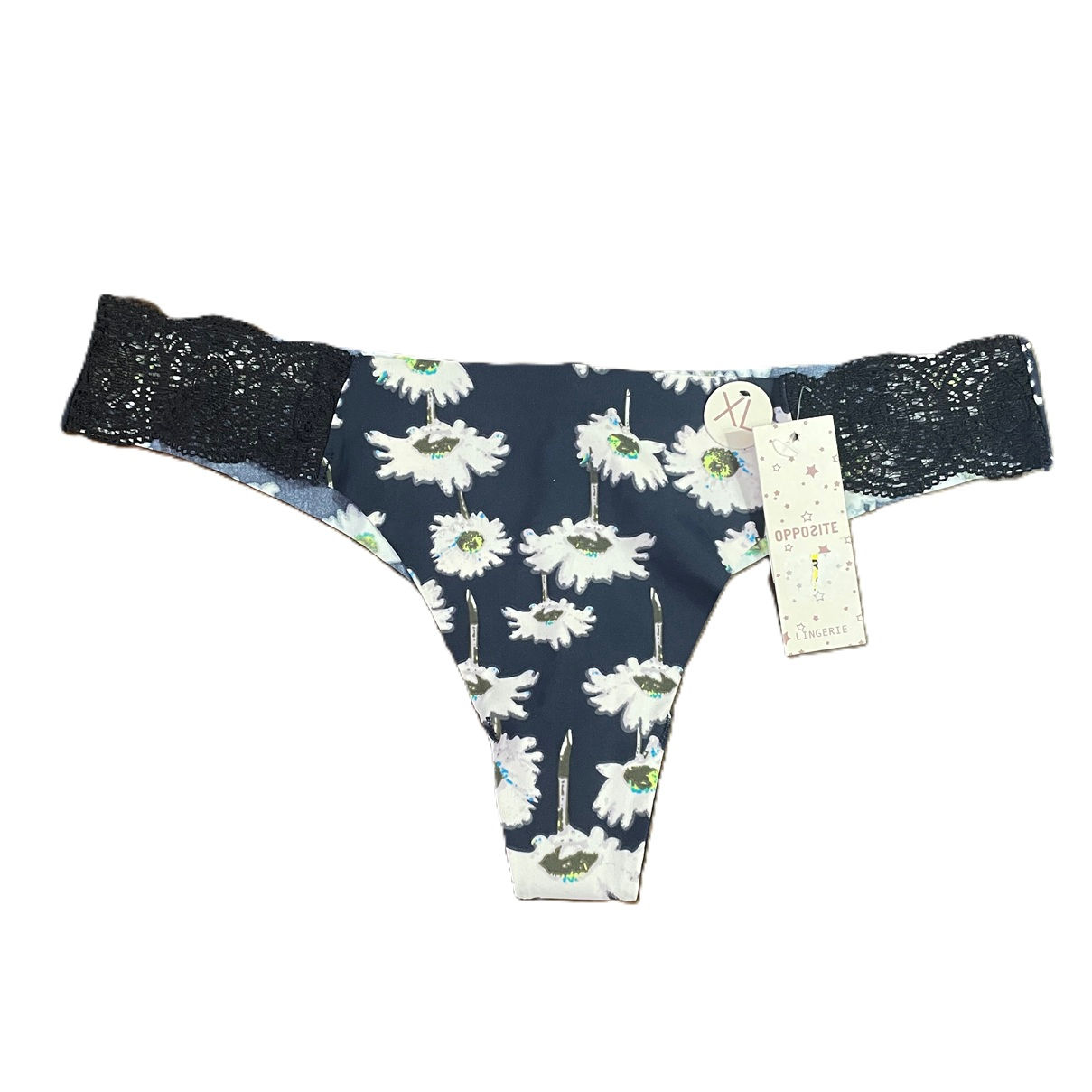 Pantaleta con flores blancas Talla XL