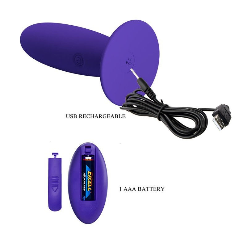 Miniatura: Plug anal "Youth" con vibración y a control remoto Marca Pretty Love