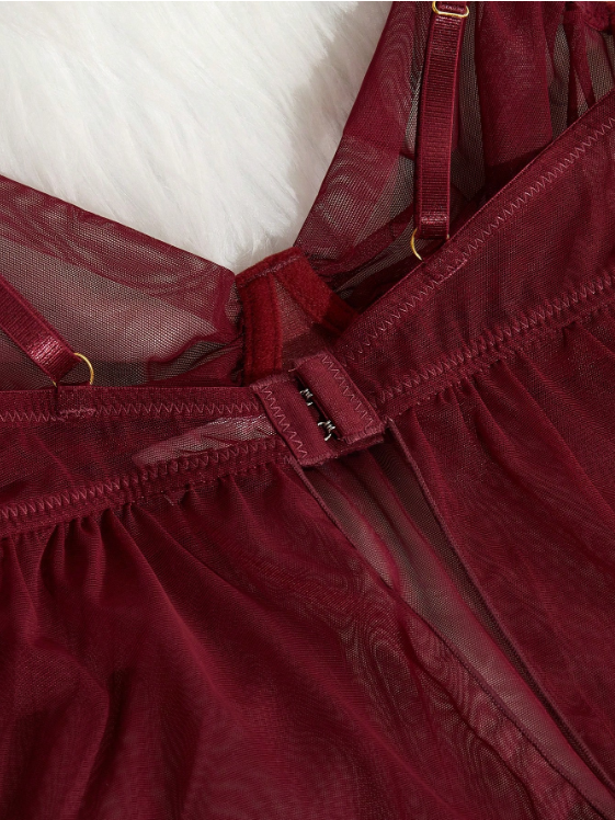 Miniatura: Pijama top + Short burdeo Talla XL