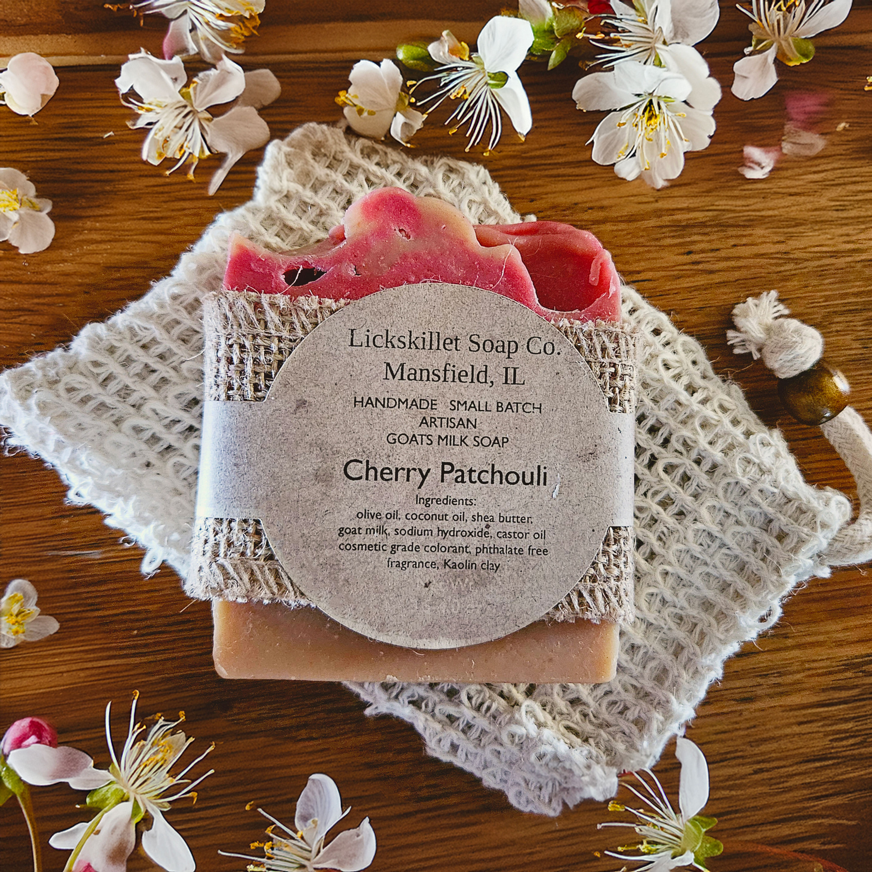 cherry patchouli goat milk soap