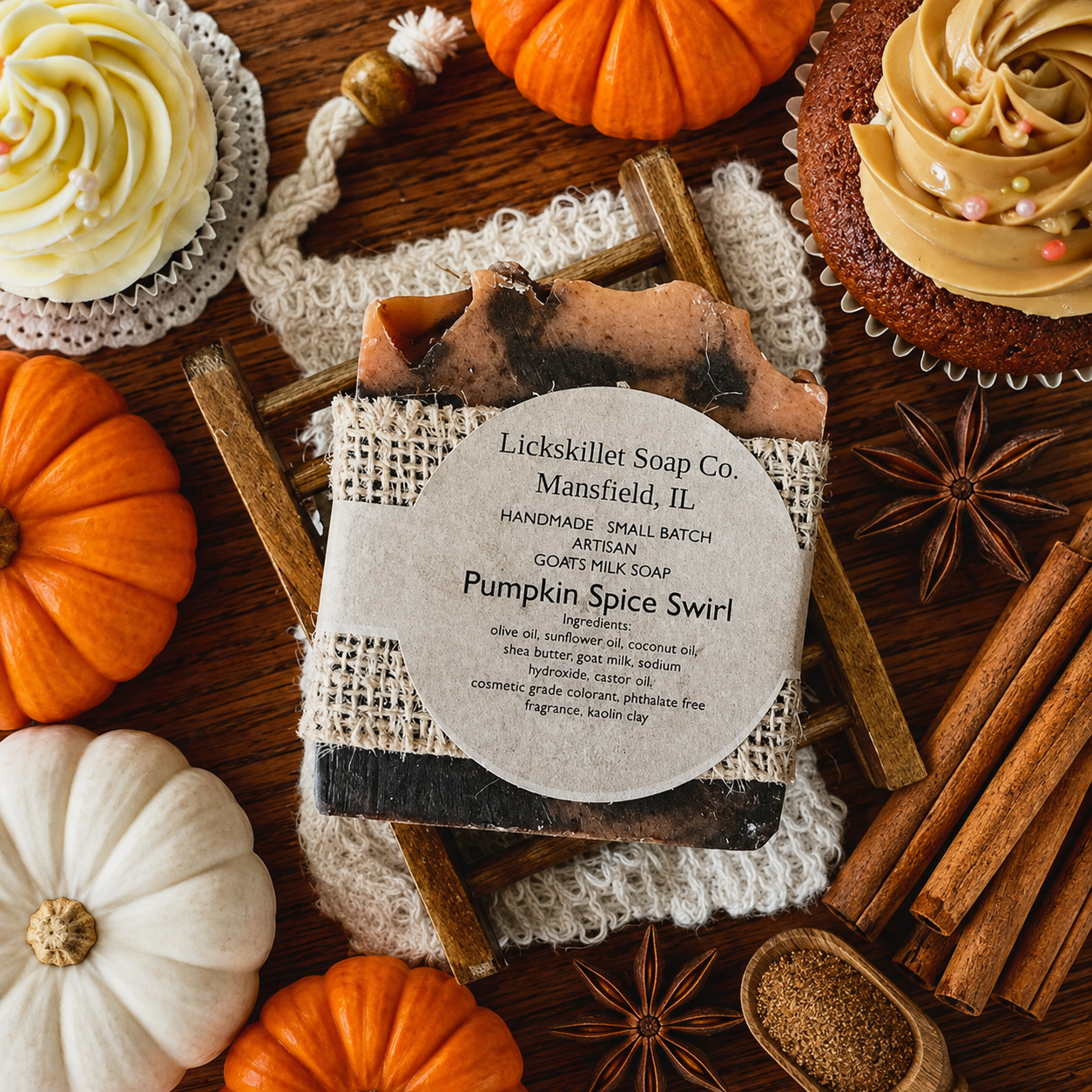 Pumpkin Spice Swirl Goat Milk Soap