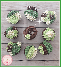 Green buttercream cupcakes