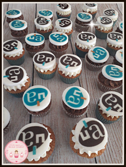 Edible logos on cupcakes