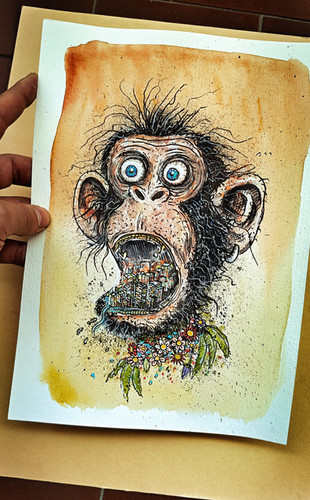 City in Monkey – Urbanimal Art by Michele di Erre
