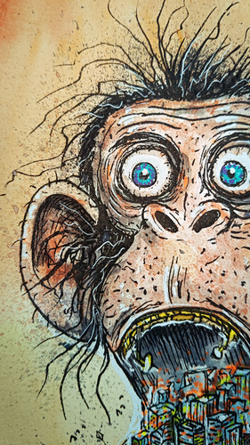 City in Monkey – Urbanimal Art by Michele di Erre