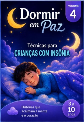 Capa do ebook Dormir em Paz Volume 4: Técnicas para crianças com insônia.