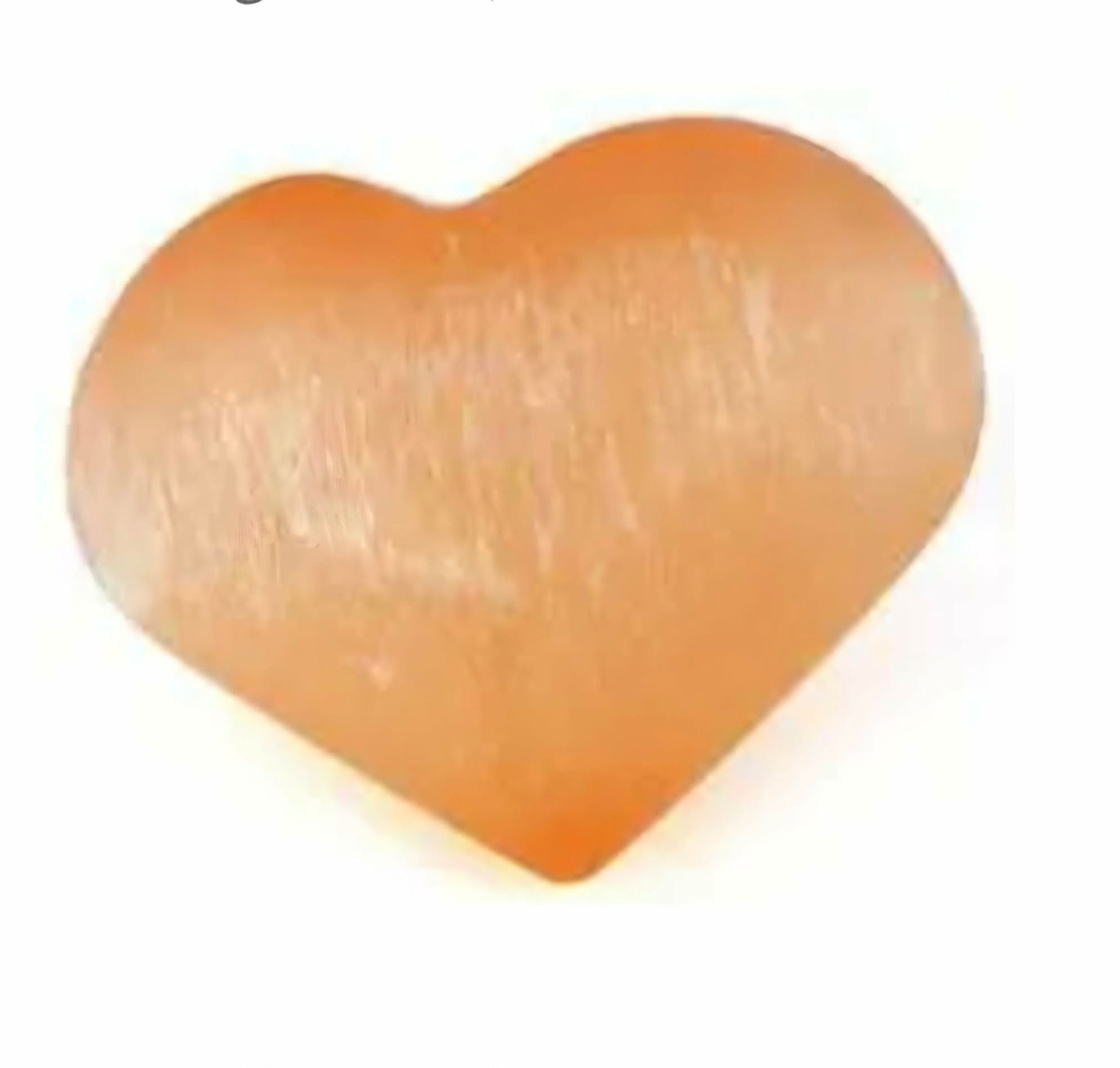 Peach Selenite Heart