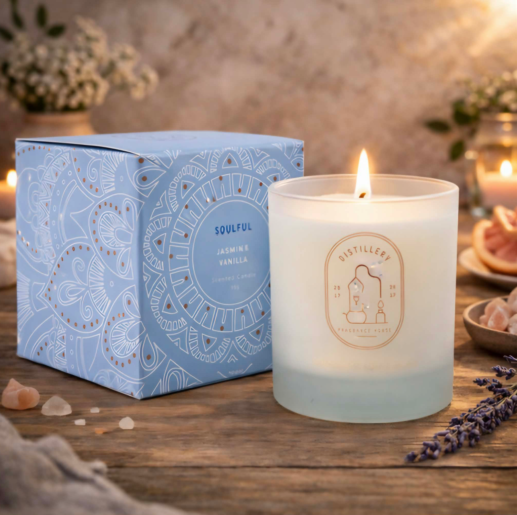 Soulful Jasmin & Vanilla Soy Candle 190g