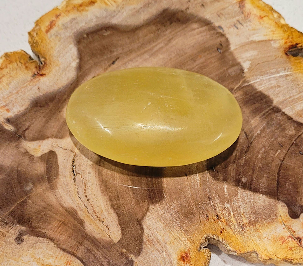 Lemon Calcite Palm Stone