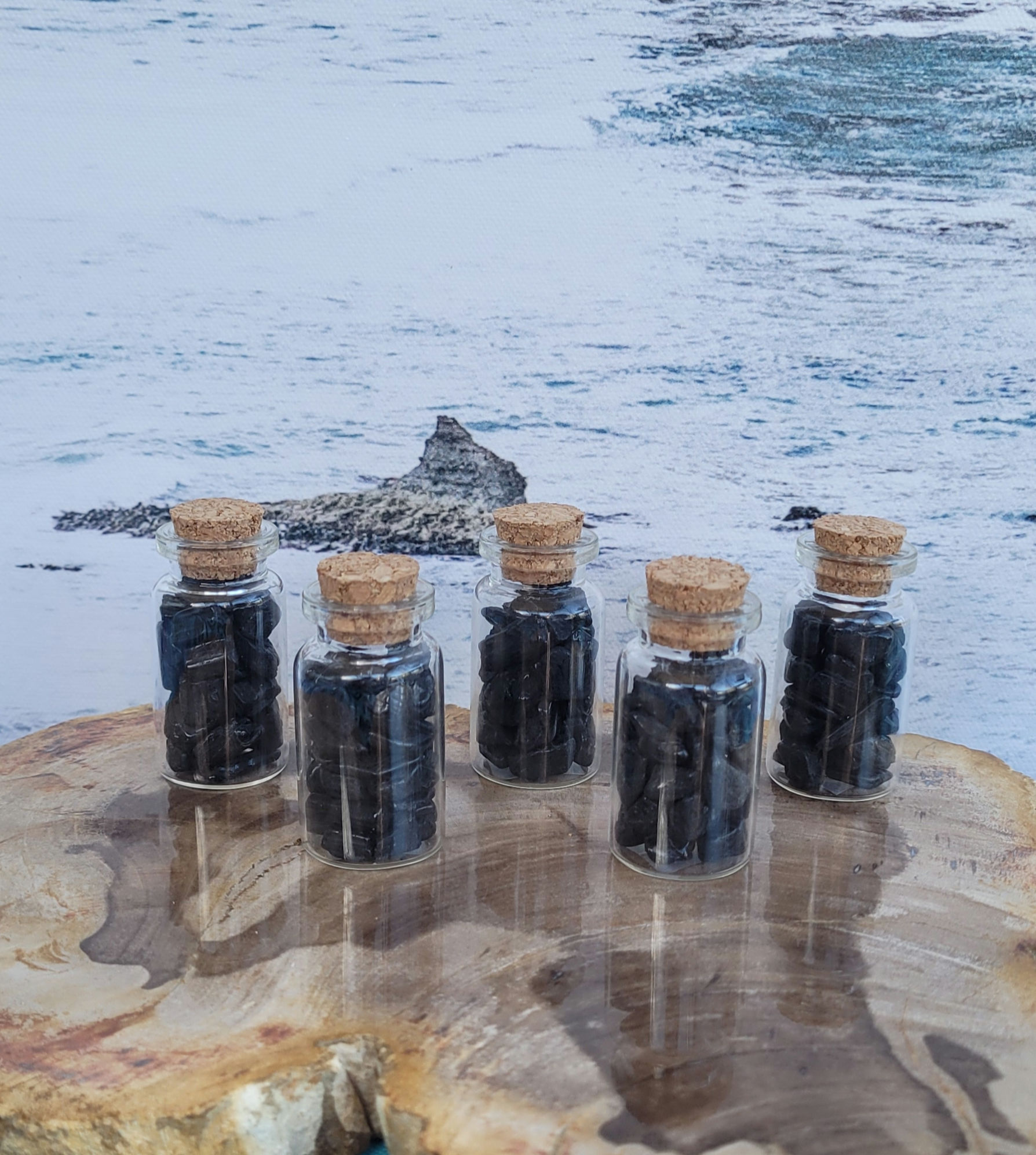 Black Tourmaline Chips Bottle