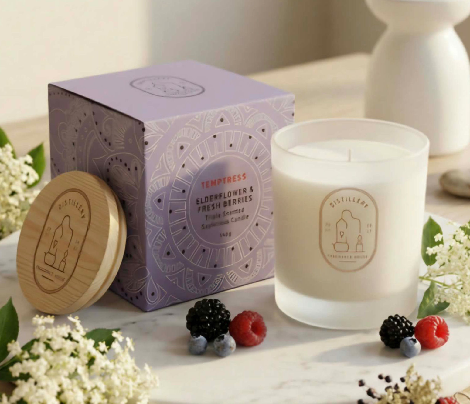 Temptress Elderflower & Fresh Berries Soy Candle 190g