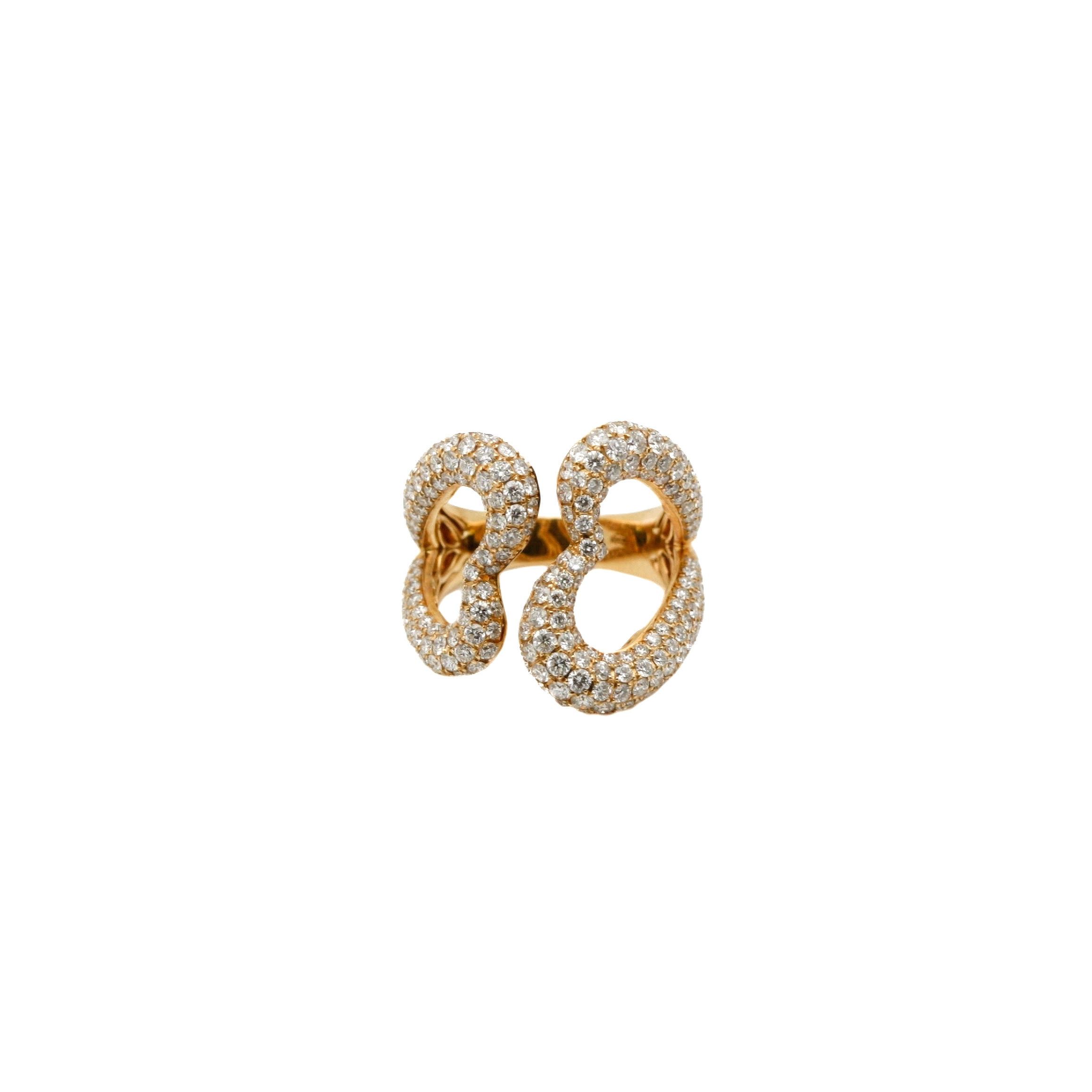 Chunky Heart,  yellow gold and diamond ring