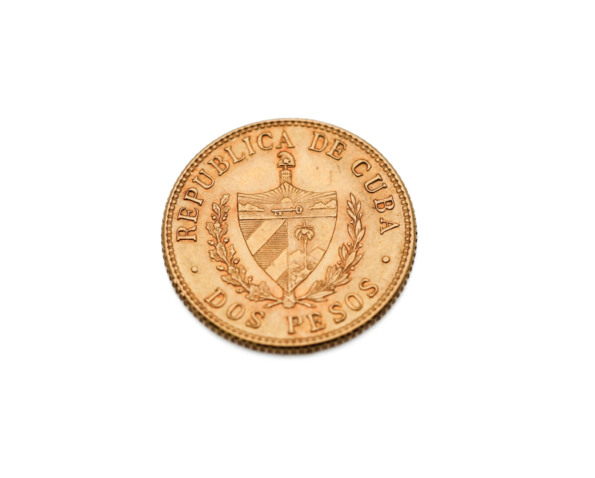 1916 Gold 2 Dollar Cuban coin