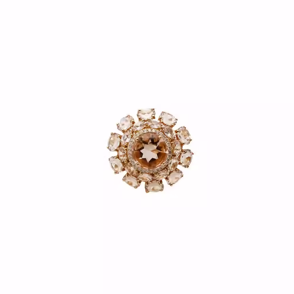Morganite and 18Kt. Rose Gold Ring