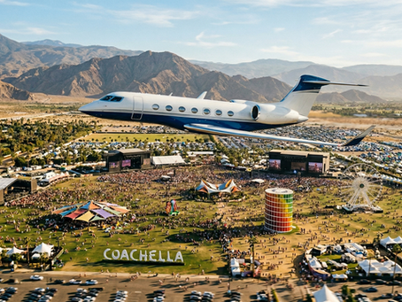 BJETS private jet charter over Coachella